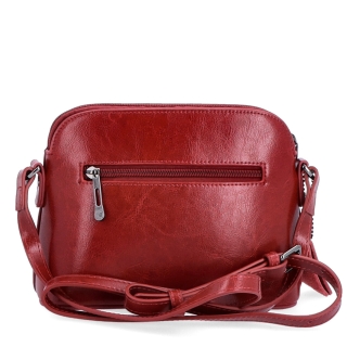Luxusní malá kožená crossbody kabelka Noelia Bolger materiál kůže zapínání na zip barva červená velikost malá NB 0080 TCV Zezadu