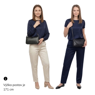 Kabelka s kovovým řetízkem a odepínacím popruhem Le Sands materiál syntetická kůže zapínání na zip barva béžová velikost malá 4606 PRL Na postavě