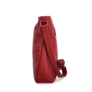 Designová crossbody kabelka Carmelo materiál syntetická kůže zapínání na zip barva červená velikost střední 4271 CV Z boku