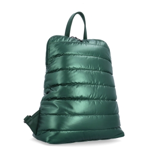 Prošívaný batoh z nadýchaného nylonu Carmelo materiál nylon zapínání na zip barva zelená velikost střední 4384 ZE