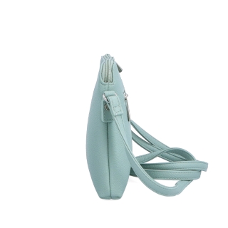 Minimalistická crossbody syntetická kabelka Carmelo materiál syntetická kůže zapínání na zip barva zelená velikost malá 4333 SZE Z boku