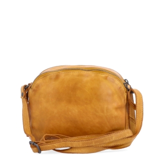 Kvalitní kožená crossbody kabelka Noelia Bolger materiál kůže zapínání na zip barva žlutá velikost malá NB 2408 ZLU Zezadu