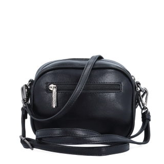 Malá crossbody kabelka s odnímatelným popruhem LeSands materiál syntetická kůže zapínání na zip barva černá velikost malá 4370 C Zezadu