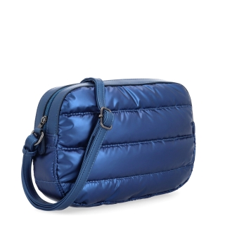 Stylová dámská kabelka s prošíváním Carmelo materiál nylon zapínání na zip barva modrá velikost malá 4386 M