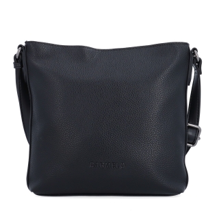 Praktická crossbody kabelka do města i na výlety Carmelo materiál syntetická kůže zapínání na zip barva černá velikost malá 4670 C Zepředu