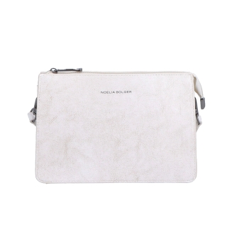 Malá kožená crossbody kabelka Noelia Bolger materiál kůže zapínání na zip barva bílá velikost malá NB 0046 OW Zepředu