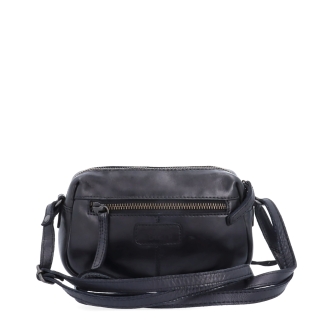 Minimalistická kožená crossbody kabelka Noelia Bolger materiál kůže zapínání na zip barva černá velikost malá NB 2417 C Zezadu