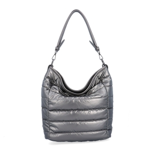 Měkká kabelka s prošíváním a elegantním nádechem Carmelo materiál nylon zapínání na zip barva metalická velikost střední 4383 TI Zepředu