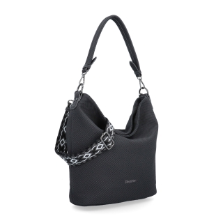 Městská kabelka stylu hobobag s odnímatelným popruhem Tangerin materiál syntetická kůže zapínání na zip barva šedá velikost střední 4367 ANT