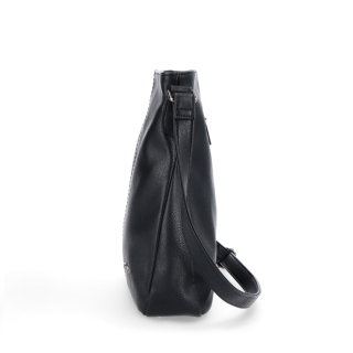 Crossbody kabelka s jednoduchým prošíváním Tangerin materiál syntetická kůže zapínání na zip barva černá velikost střední 8003 C Z boku