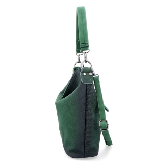 Crossobdy hobo bag s uchem Indee materiál syntetická kůže zapínání na zip barva zelená velikost střední 6318 TZE Z boku