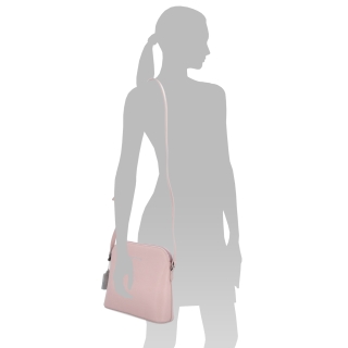 Elegantní kožená kabelka Noelia Bolger materiál kůže zapínání na zip barva růžová velikost malá NB 0064 R Na postavě