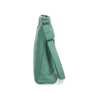 Designová crossbody kabelka Carmelo materiál syntetická kůže zapínání na zip barva zelená velikost střední 4271 ZE Z boku