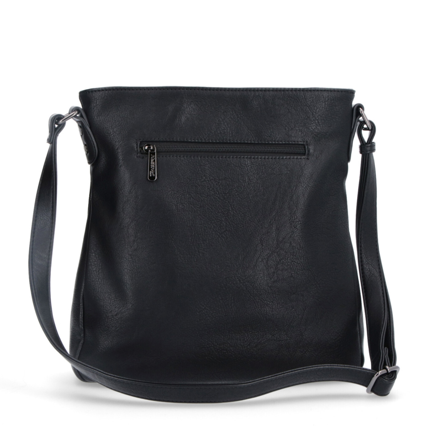 Crossbody kabelka s jednoduchým prošíváním Tangerin materiál syntetická kůže zapínání na zip barva černá velikost střední 8003 C Zezadu