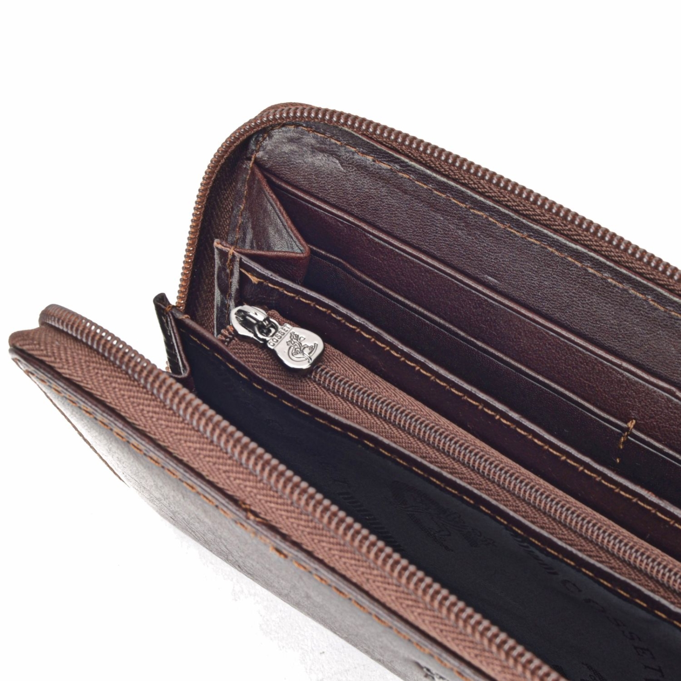 Kožená peněženka penál Cosset materiál kůže zapínání na zip barva hnědá velikost velká 4492 Komodo H Detail