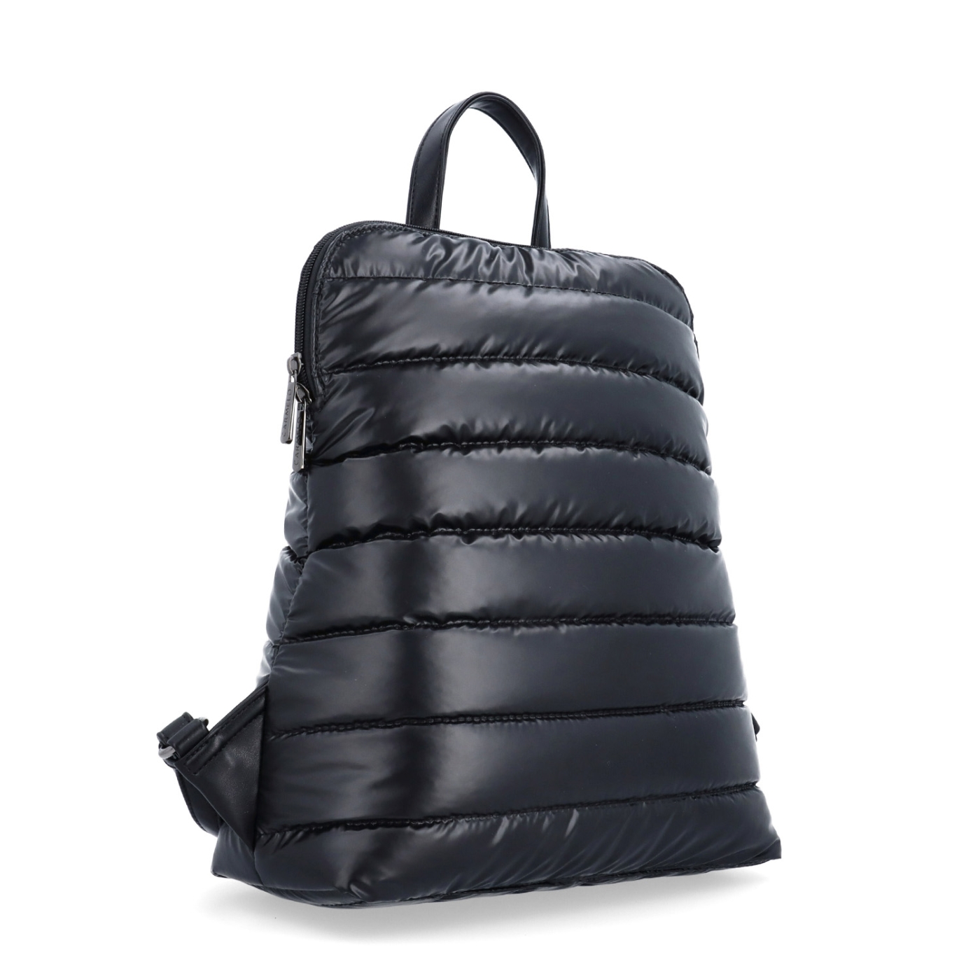 Prošívaný batoh z nadýchaného nylonu Carmelo materiál nylon zapínání na zip barva černá velikost střední 4384 C