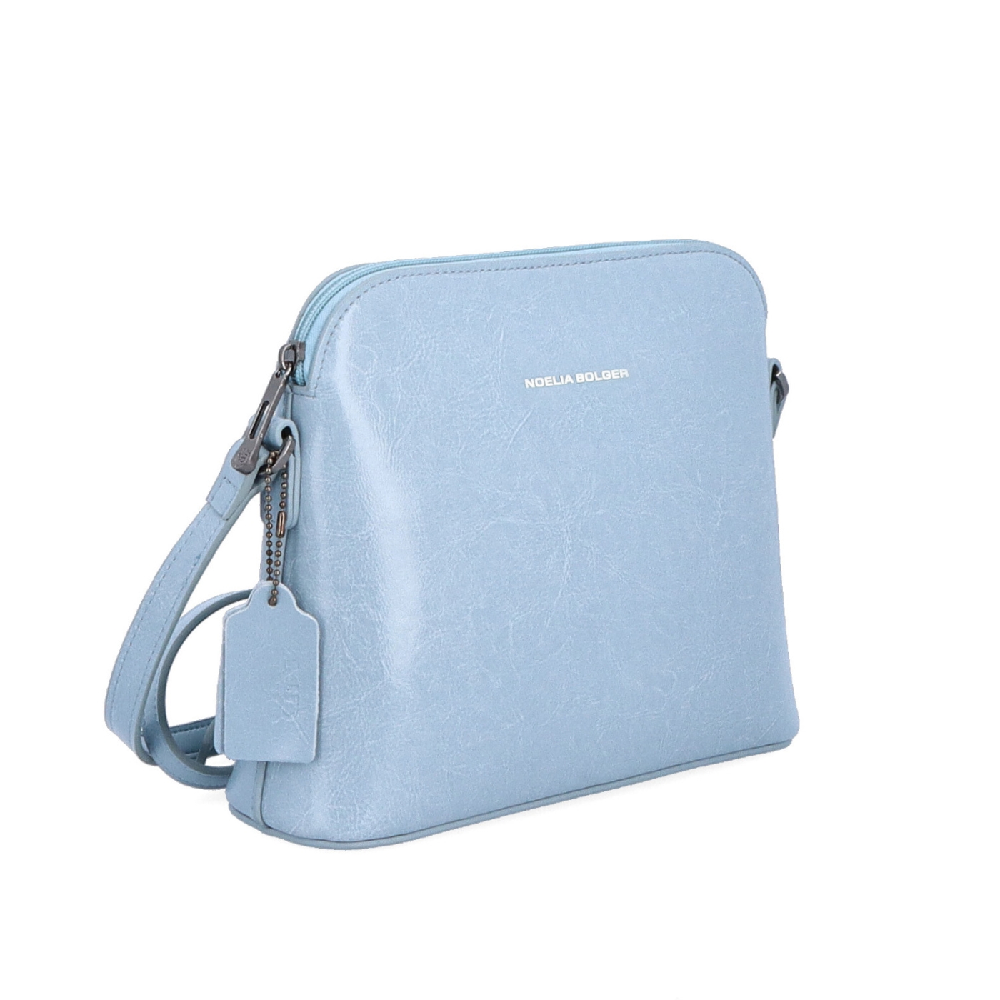 Elegantní kožená crossbody k šatům i saku Noelia Bolger materiál kůže zapínání na zip barva modrá velikost malá NB 0078 SM