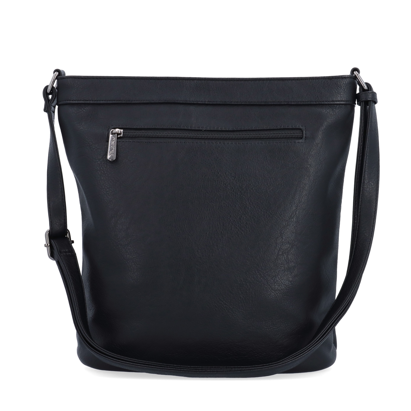 Crossbody kabelka s ozdobnými zipy Tangerin materiál syntetická kůže zapínání na zip barva černá velikost střední 8050 C Zezadu