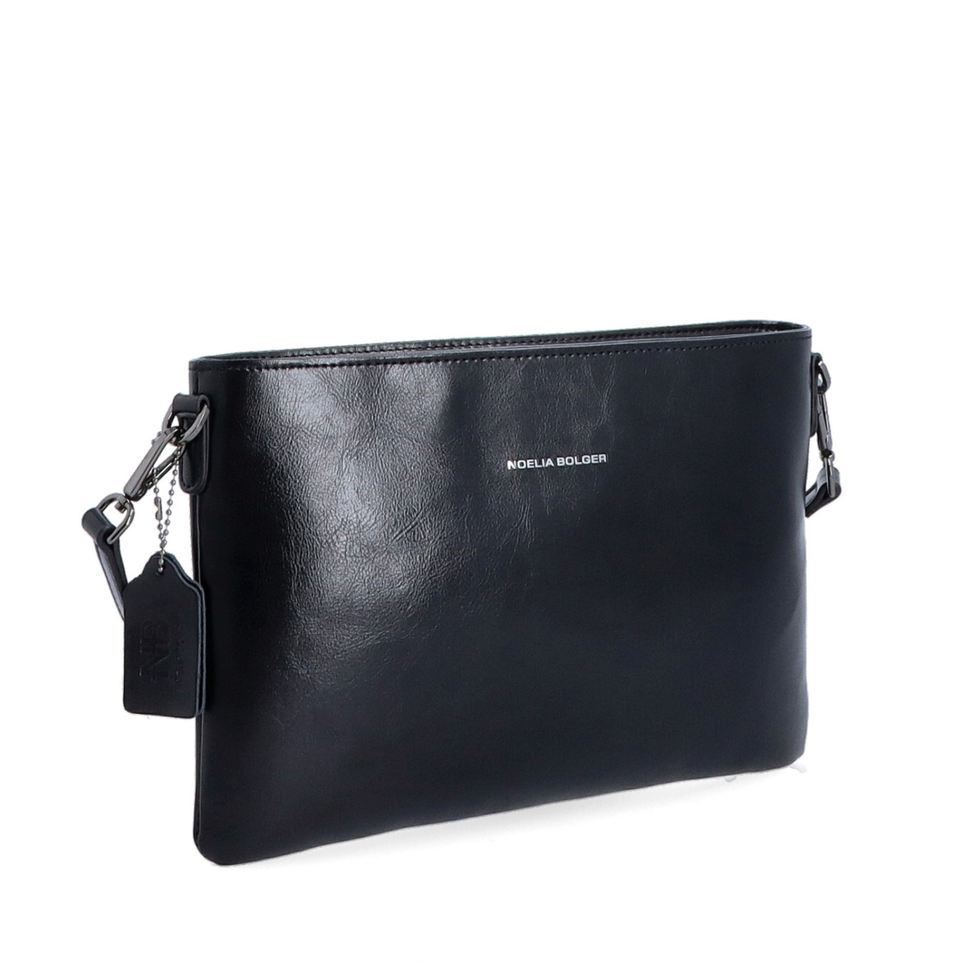 Elegantní minimalistická kožená crossbody kabelka Noelia Bolger materiál kůže zapínání na zip barva černá velikost malá NB 0105 C