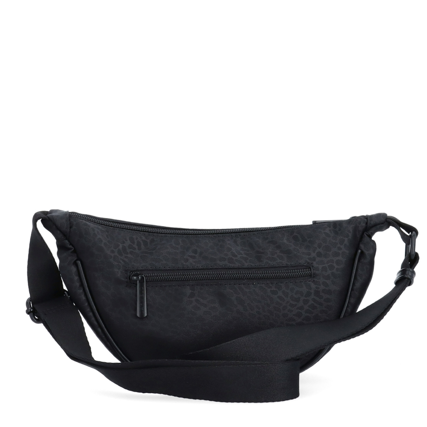 Malá nylonová kabelky typu moonbag Carmelo materiál nylon zapínání na zip barva černá velikost malá 6609 C LE Zezadu