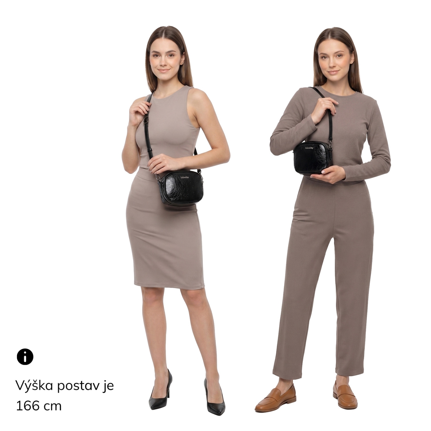 Malá crossbody kabelka se strukturovaným povrchem Le Sands materiál syntetická kůže zapínání na zip barva vínová velikost malá 4372 BO Na postavě