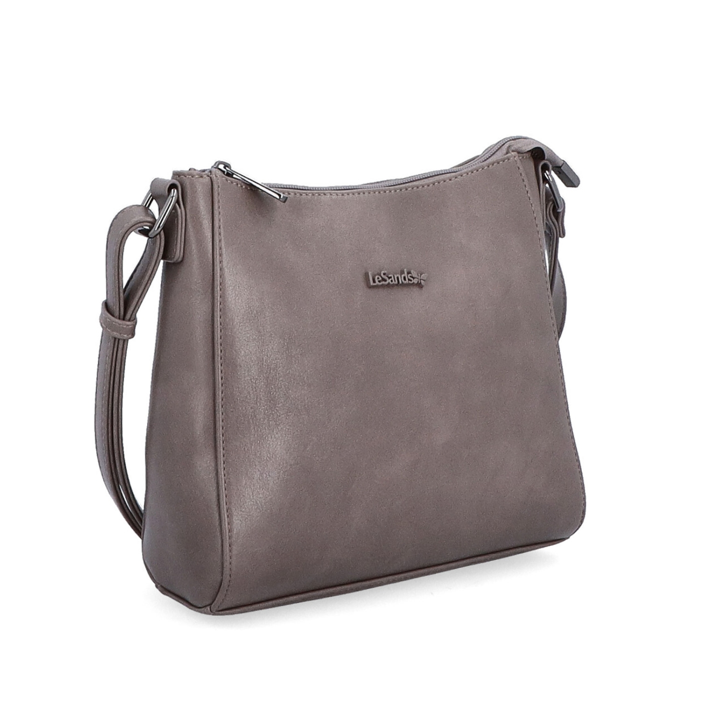 Minimalistická crossbody kabelka do města Le Sands materiál syntetická kůže zapínání na zip barva taupe velikost malá 7706 T