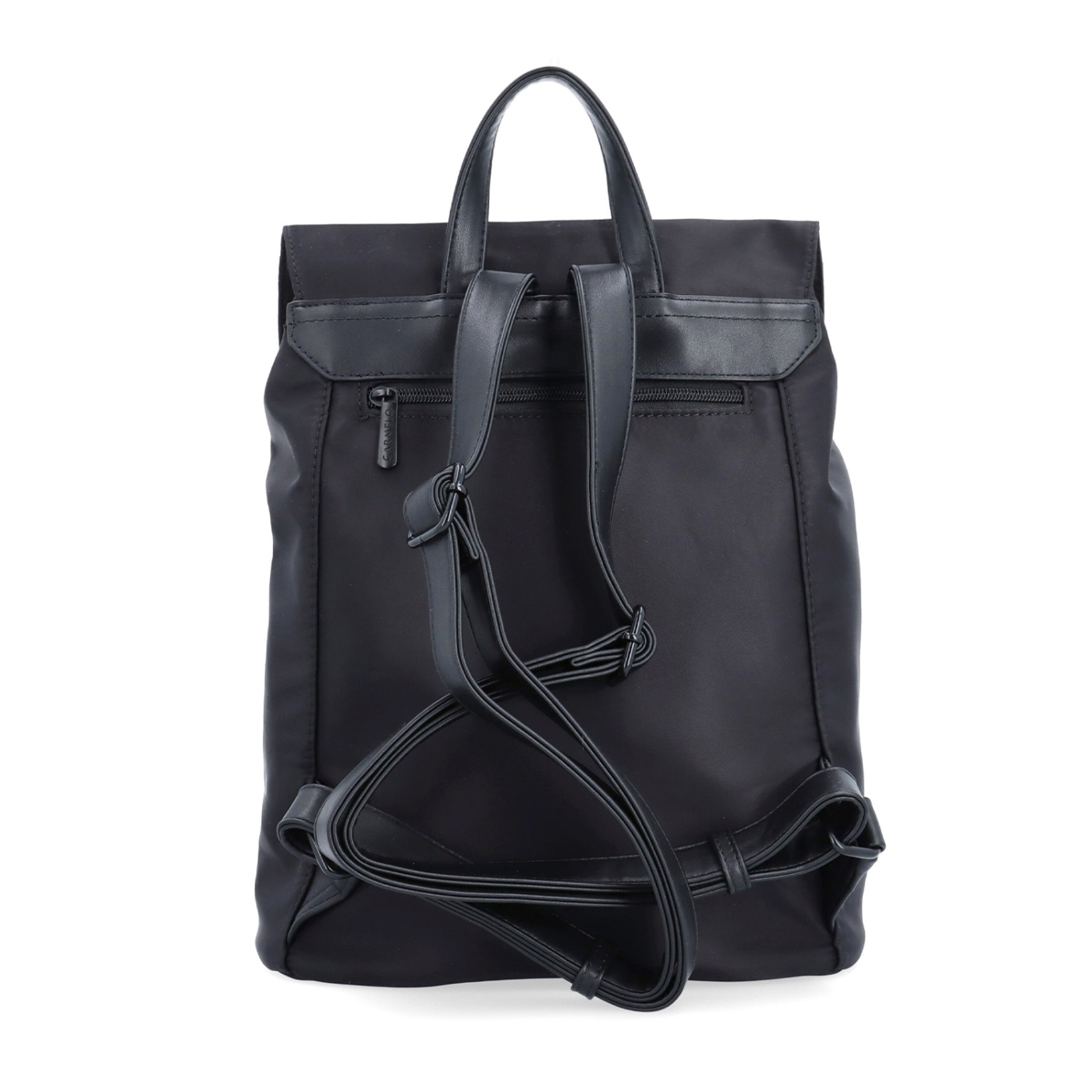 Městský nylonový batoh v moderním střihu Carmelo materiál nylon zapínání na zip barva černá velikost střední 6608 C Zezadu