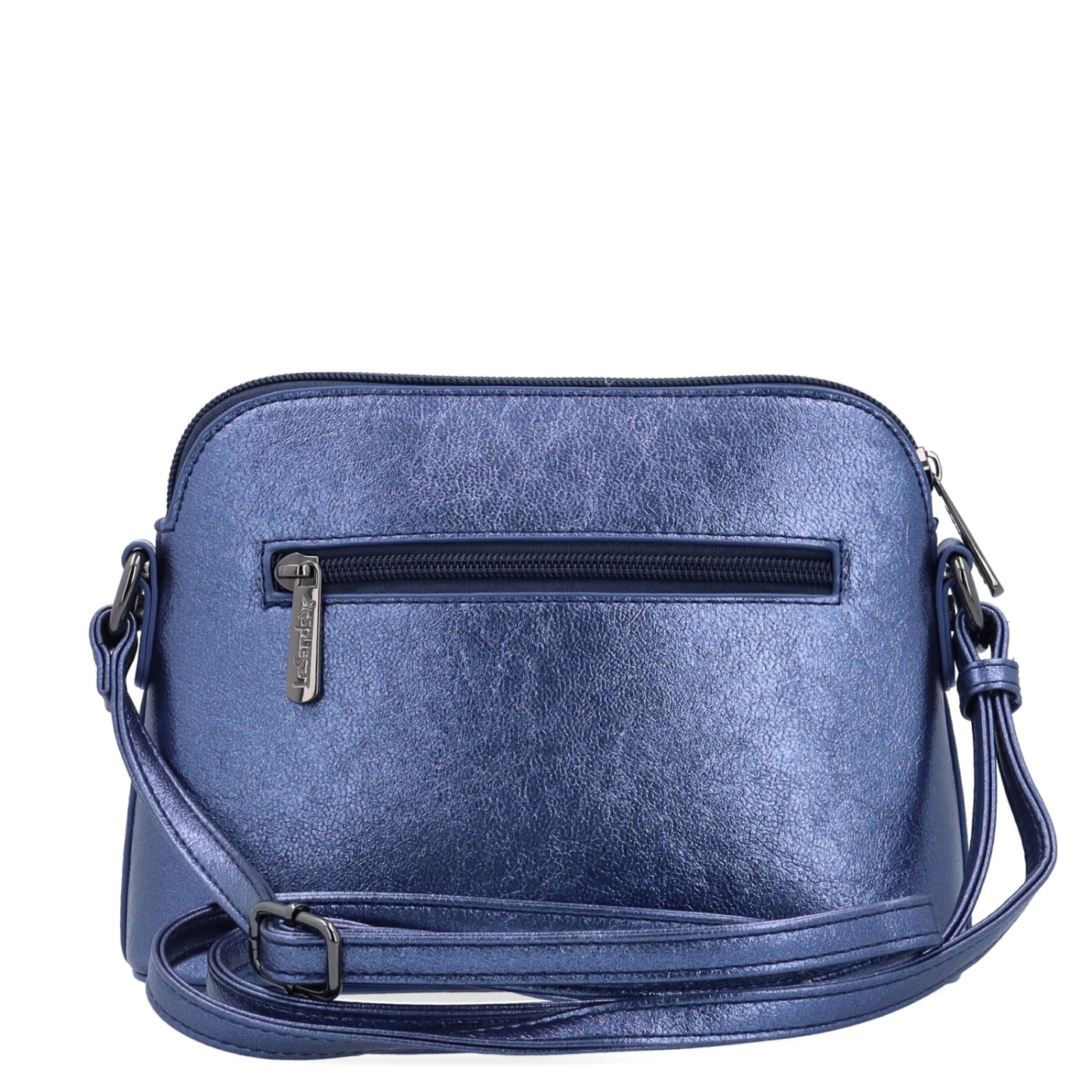 Malá crossbody kabelka s minimalistickým designem Le Sands materiál syntetická kůže zapínání na zip barva modrá velikost malá 4611 TM Zezadu
