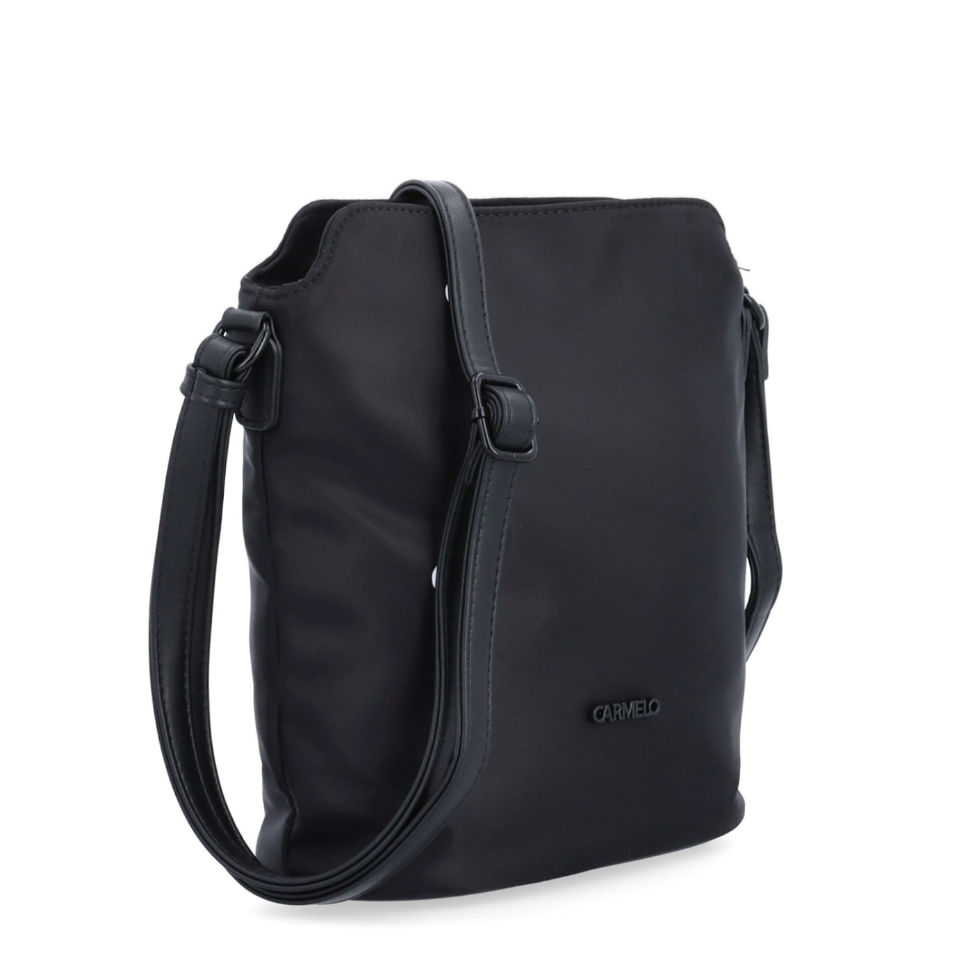 Praktická crossbody kabelka s extra kapsou Carmelo materiál nylon zapínání na zip barva černá velikost malá 6607 C