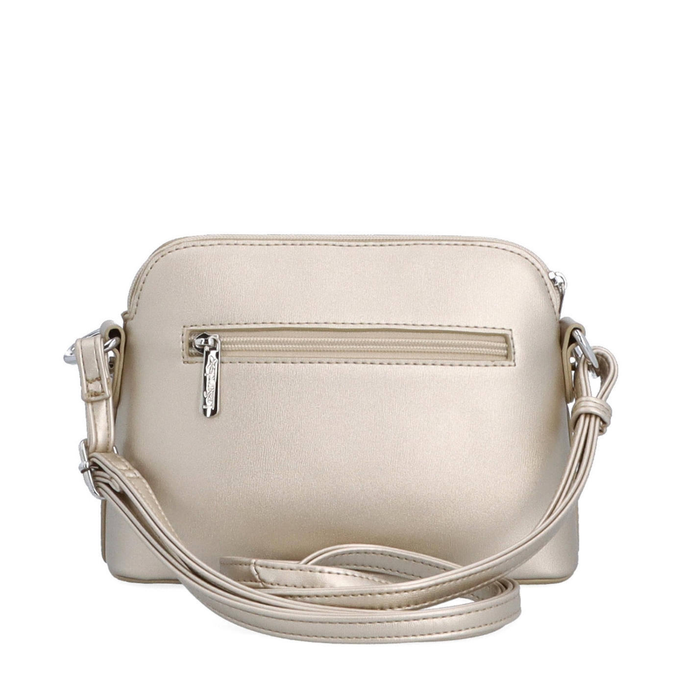 Minimalistická crossbody kabelka Le Sands materiál syntetická kůže zapínání na zip barva metalická velikost malá 7710 ZL Zezadu