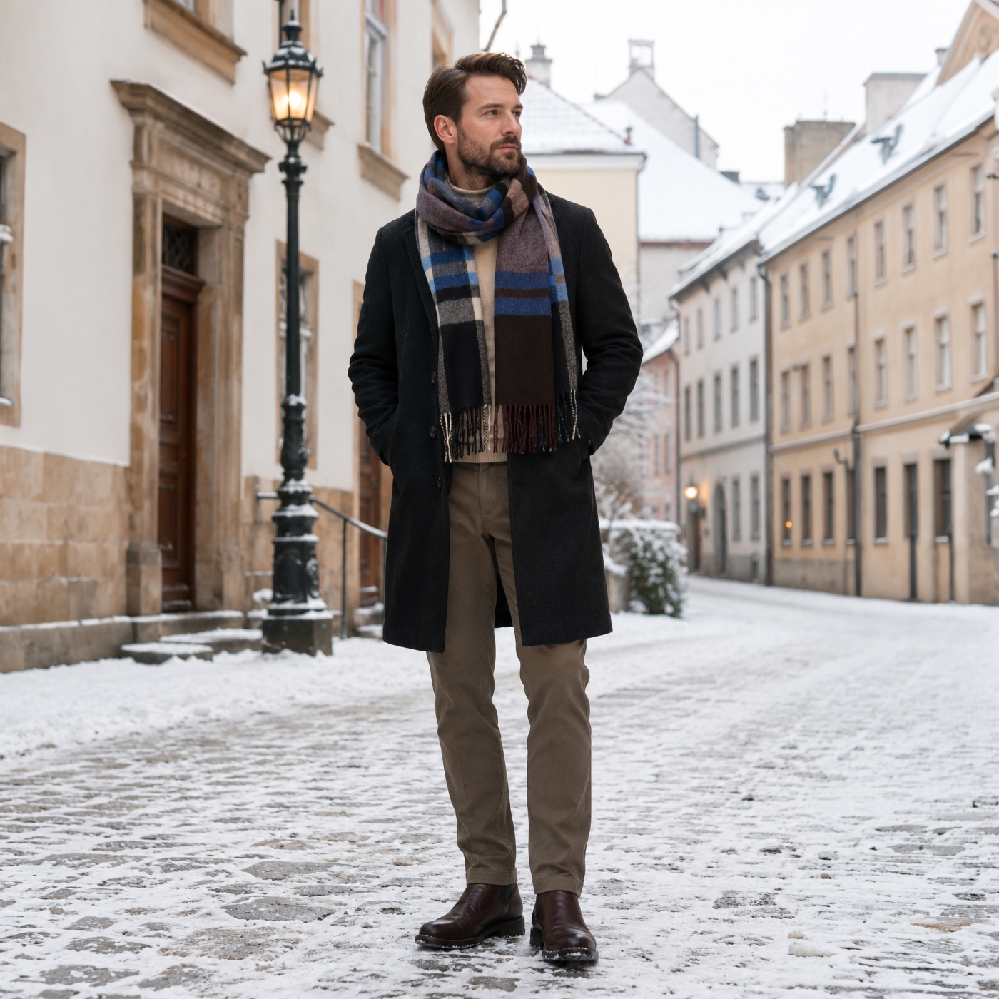 Příjemná šála s třásněmi pro každý den Noelia Bolger materiál Polyester s příměsí vlny barva multicolor KZ005 - 02