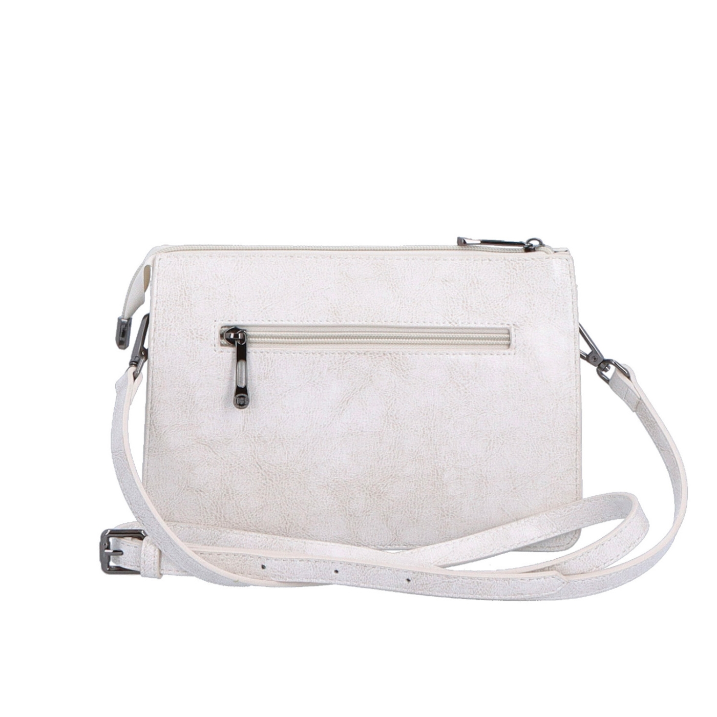 Malá kožená crossbody kabelka Noelia Bolger materiál kůže zapínání na zip barva bílá velikost malá NB 0046 OW Zezadu