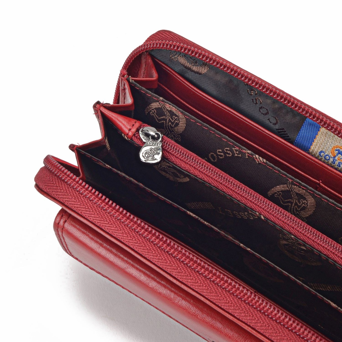 Kožená peněženka penál Cosset materiál kůže zapínání na zip barva červená velikost velká 4491 Komodo CV Detail