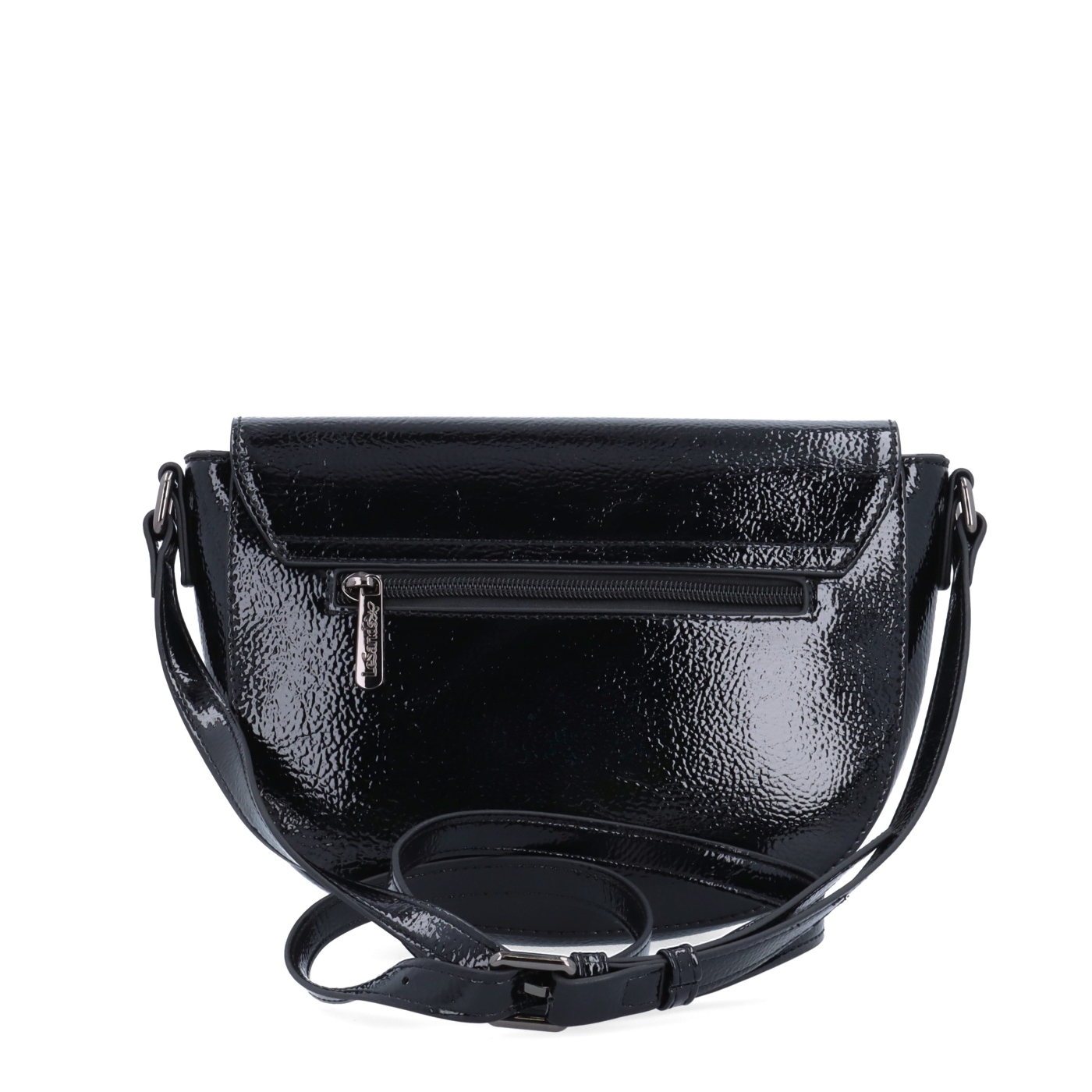 Elegantní crossbody kabelka s klopou Le Sands materiál syntetická kůže zapínání s klopou barva černá velikost malá 4647 C Zezadu