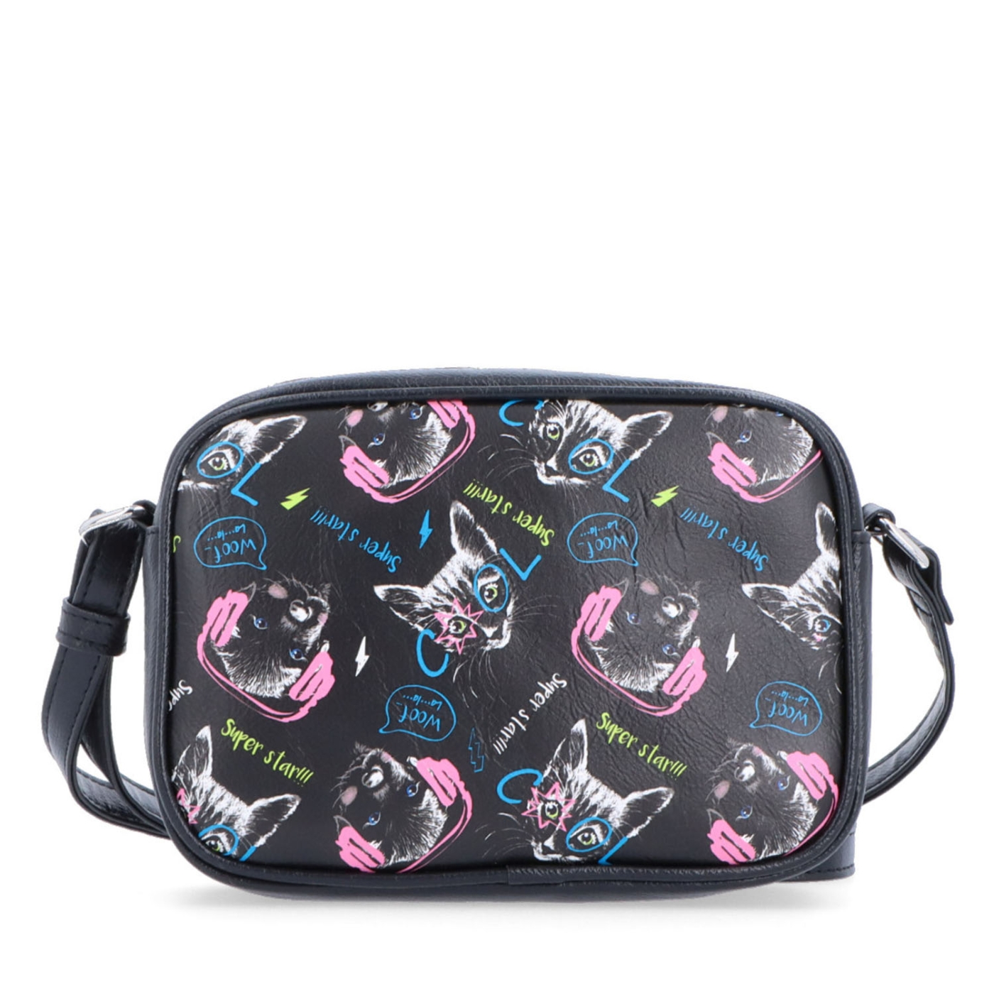 Moderní kabelka s veselým potiskem Indee materiál syntetická kůže zapínání na zip barva multicolor velikost malá 9304 04 C