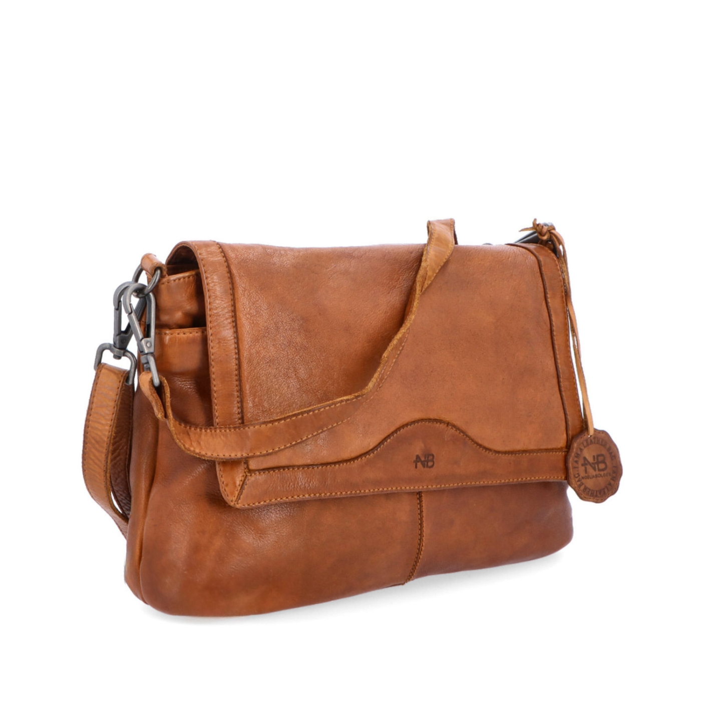 Crossbody kabelka z pravé kůže s klopou