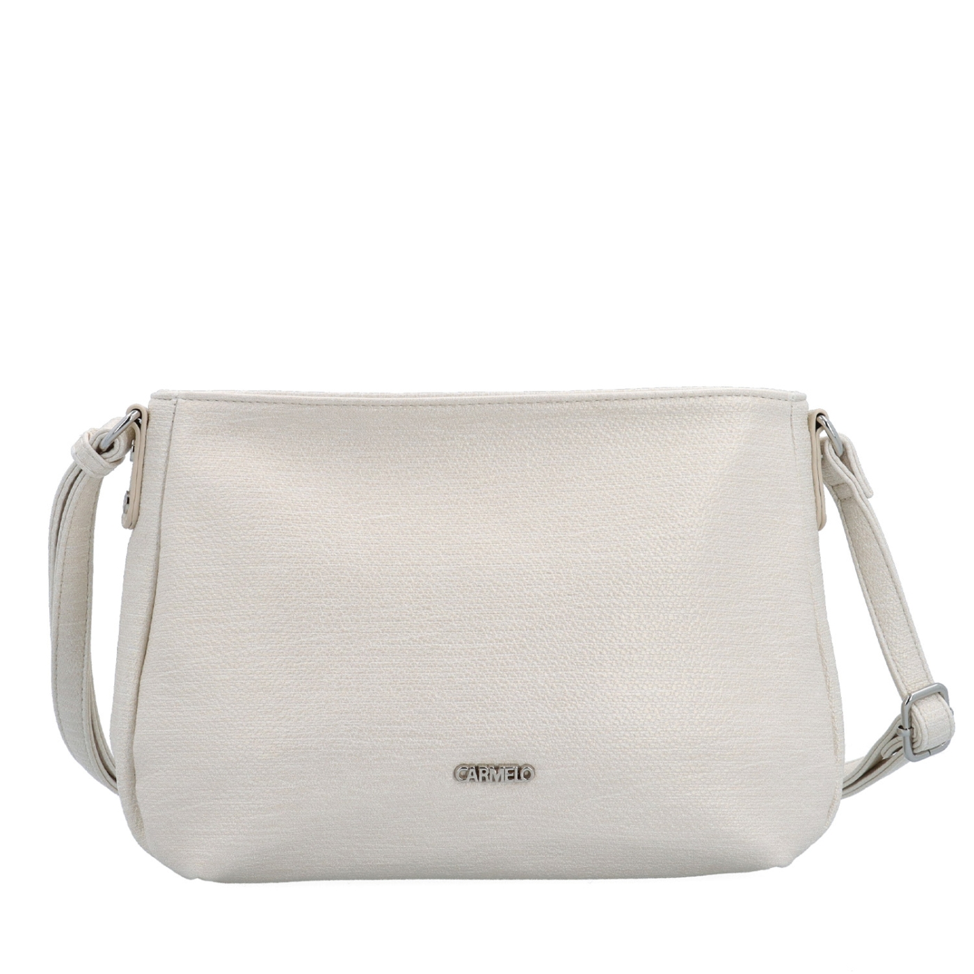 Praktická a elegantní crossbody kabelka Carmelo materiál syntetická kůže zapínání na zip barva béžová velikost střední 4605 K Zepředu