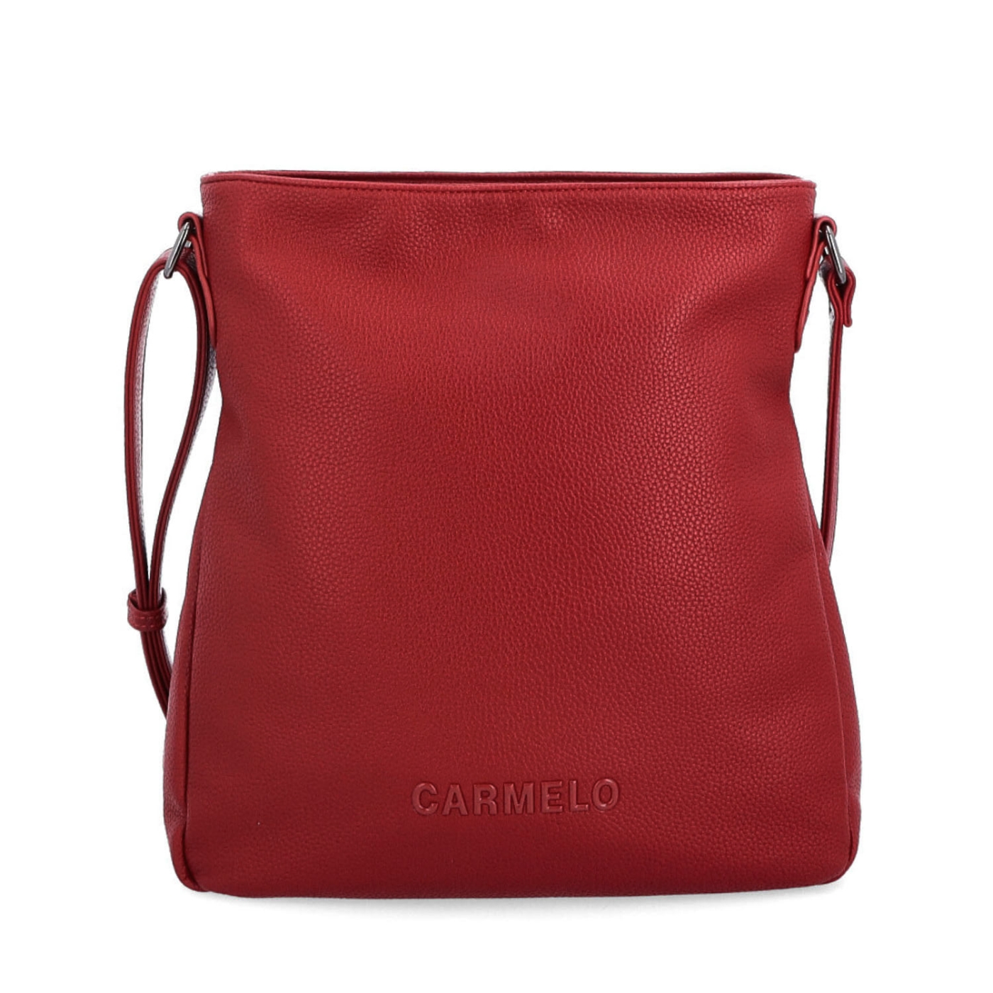 Designová crossbody kabelka Carmelo materiál syntetická kůže zapínání na zip barva červená velikost střední 4271 CV Zepředu