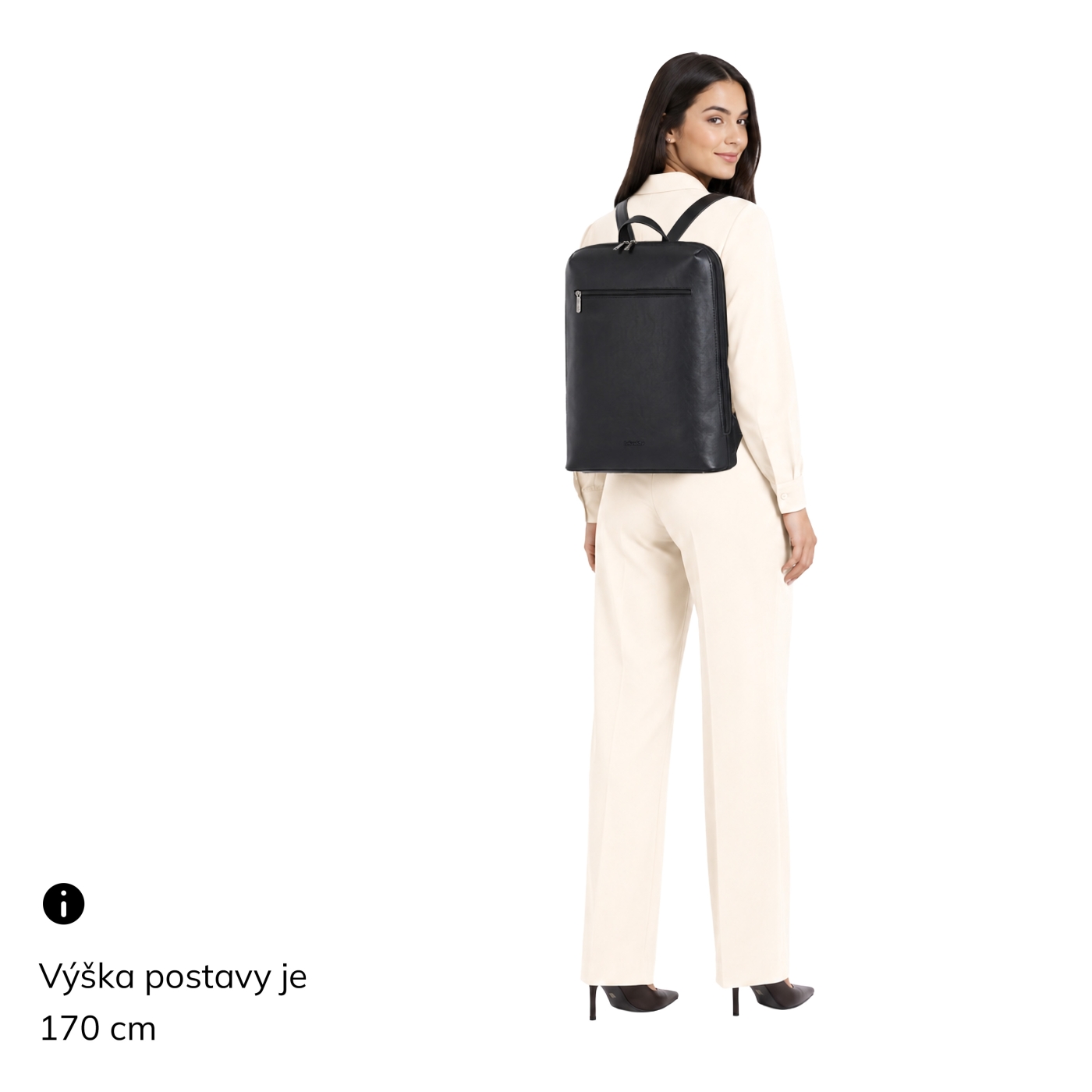 Batoh na notebook s městským vzhledem LeSands materiál syntetická kůže zapínání na zip barva taupe velikost velká 7735 T Na postavě