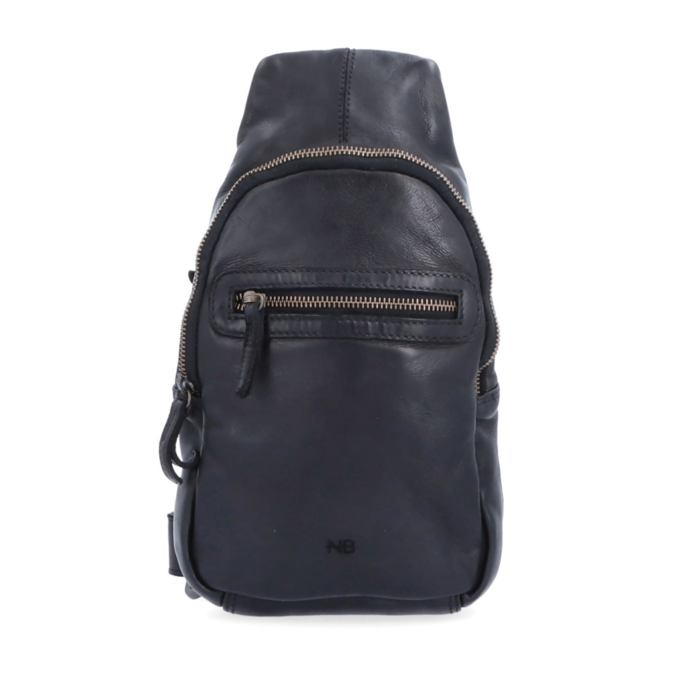 Kožený crossbody bodybag s variabilním nošením Noelia Bolger materiál kůže zapínání na zip barva černá velikost malá NB 2034 C Zepředu