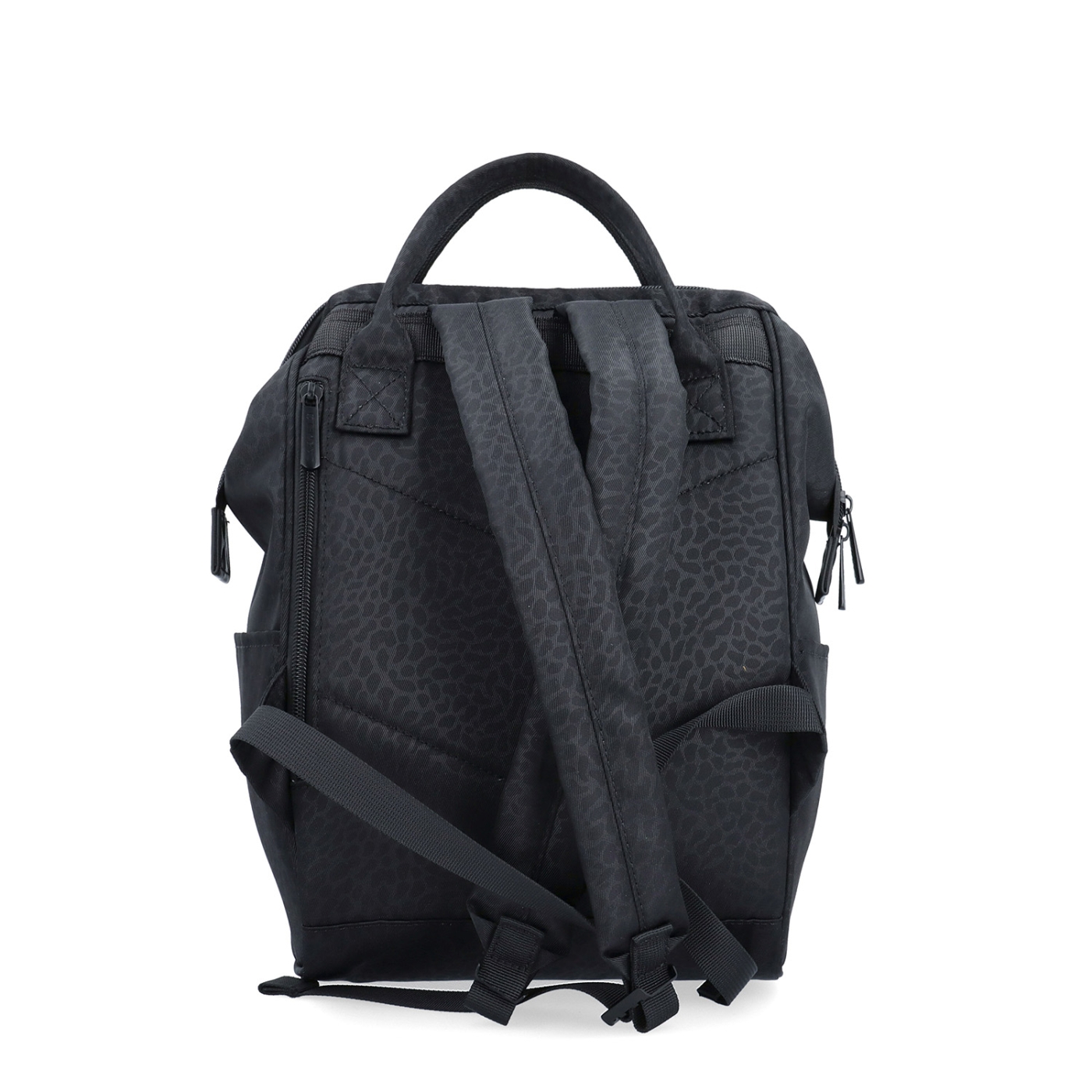 Praktický dámský batoh pro každý den Carmelo materiál nylon zapínání na zip barva černá velikost střední 6611 C LE Zezadu