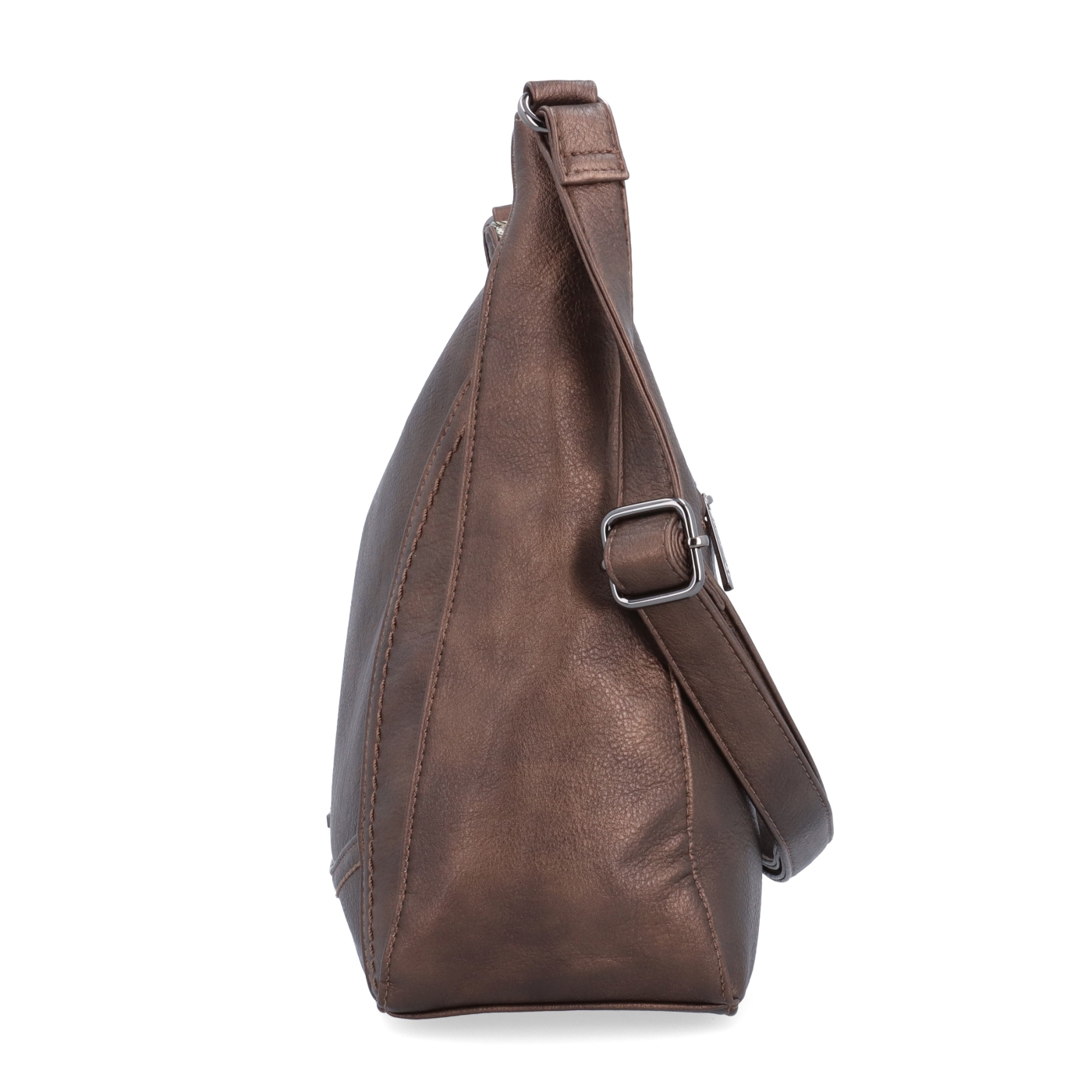 Městská crossbody kabelka ze syntetické kůže Tangerin materiál syntetická kůže zapínání na zip barva metalická velikost střední 8046 BR Z boku