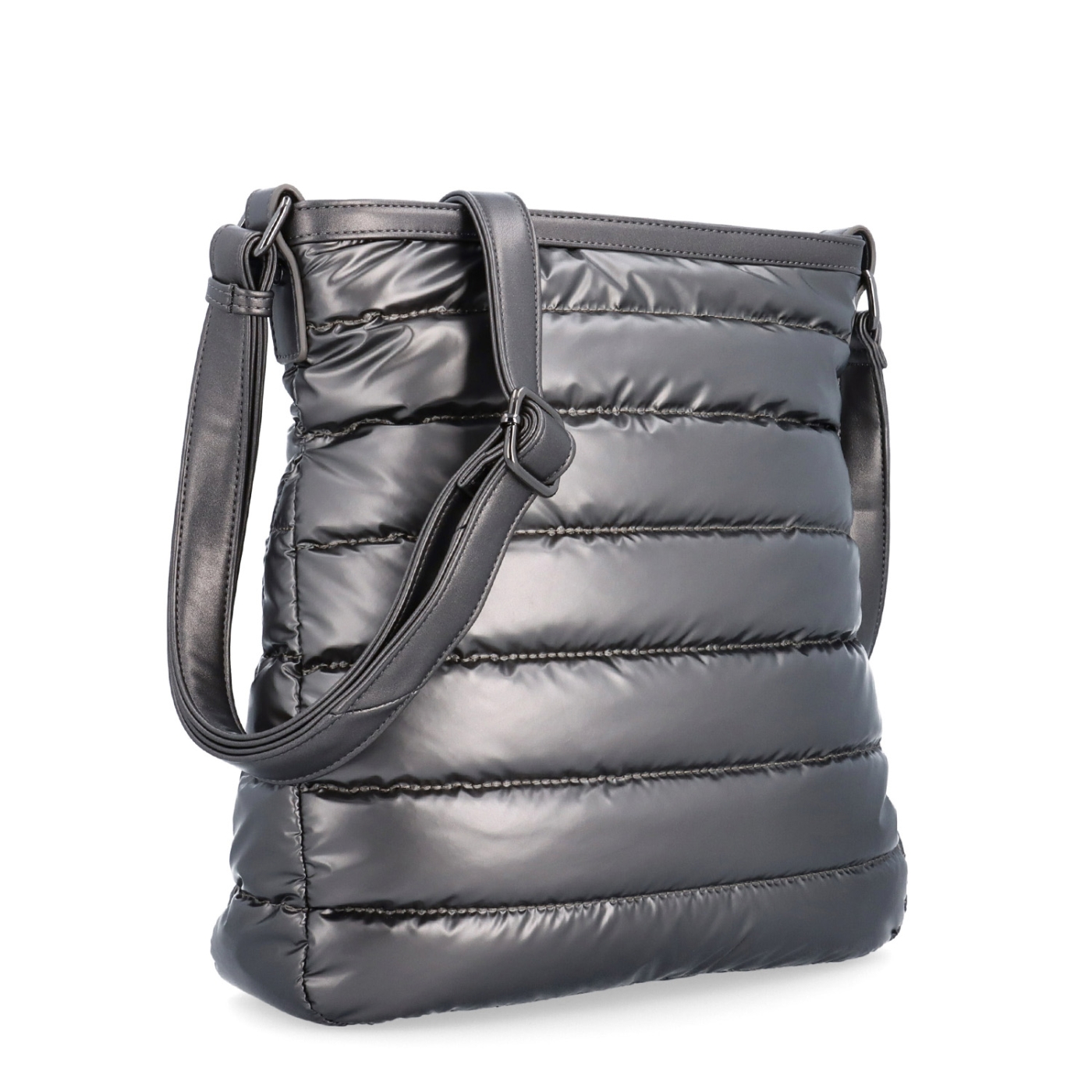 Moderní dámská kabelka z nadýchaného nylonu Carmelo materiál nylon zapínání na zip barva metalická velikost střední 4382 TI