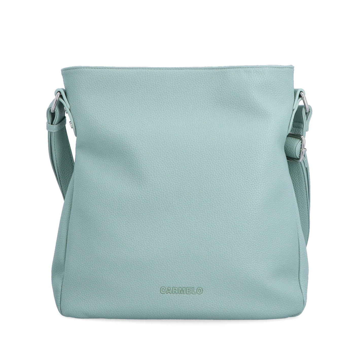 Designová crossbody kabelka Carmelo materiál syntetická kůže zapínání na zip barva zelená velikost střední 4271 SZE Zepředu