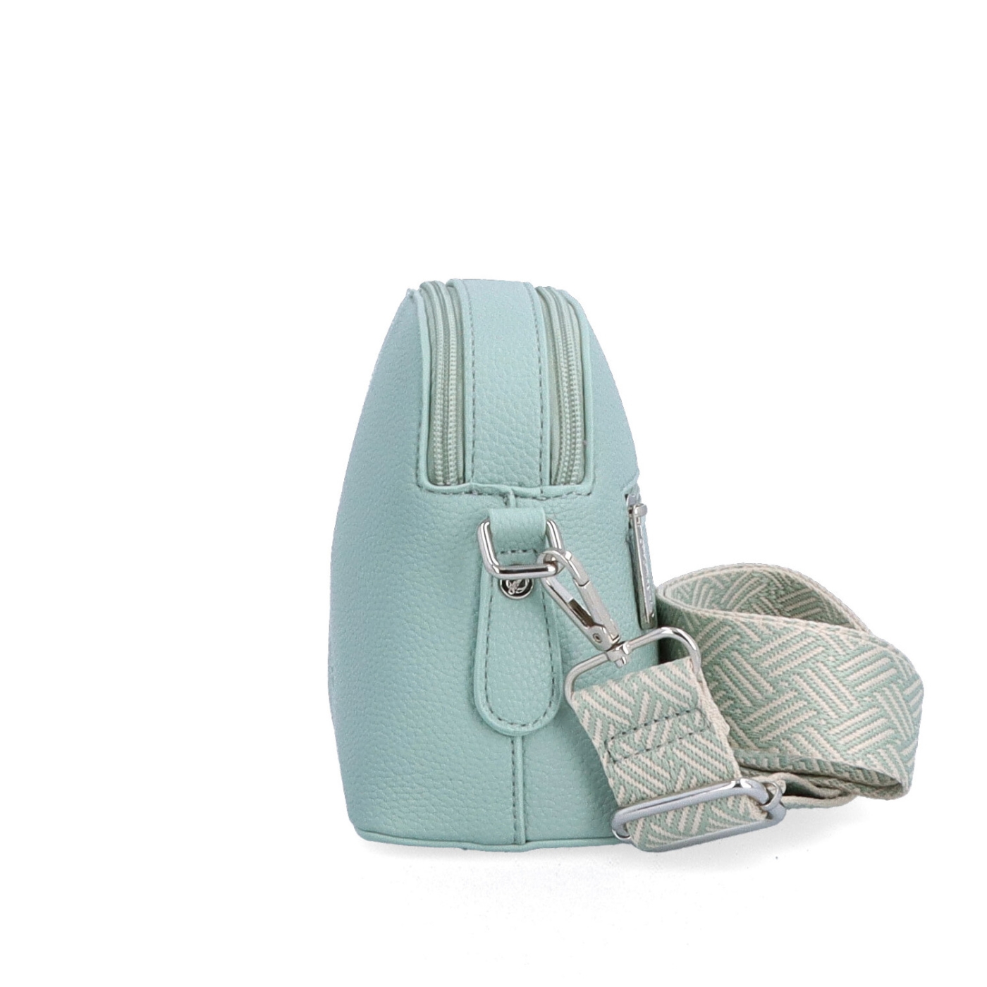 Malá crossbody kabelka s širokým popruhem Carmelo materiál syntetická kůže zapínání na zip barva zelená velikost malá 4355 SZE Z boku