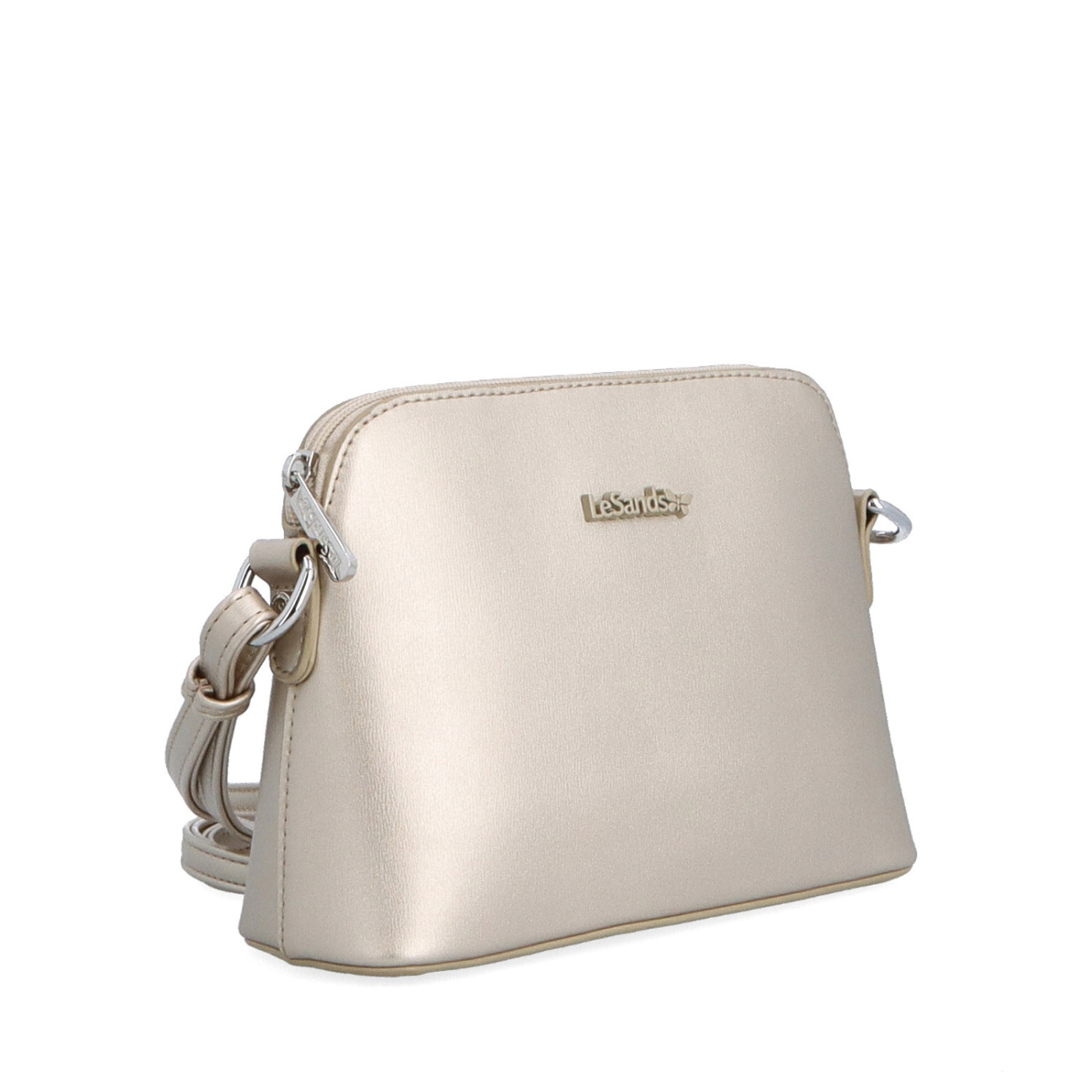 Minimalistická crossbody kabelka Le Sands materiál syntetická kůže zapínání na zip barva metalická velikost malá 7710 ZL
