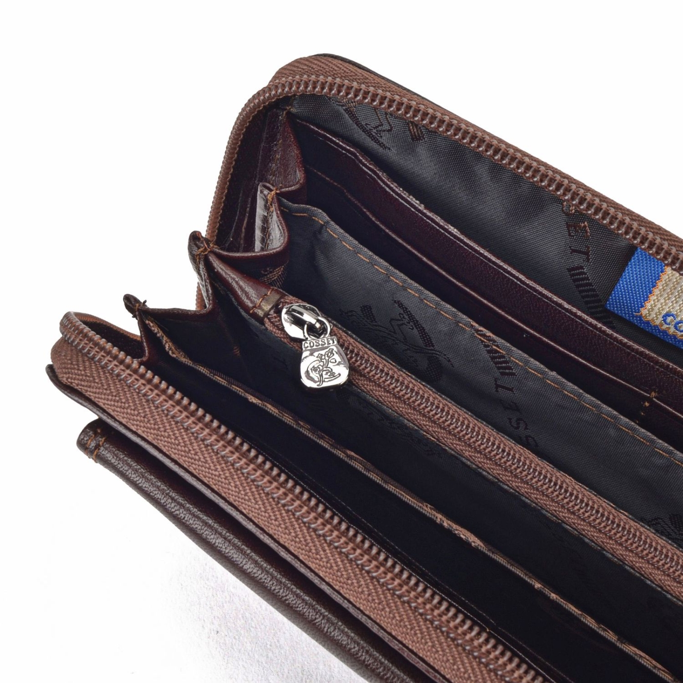 Kožená peněženka penál Cosset materiál kůže zapínání na zip barva hnědá velikost velká 4491 Komodo H Detail