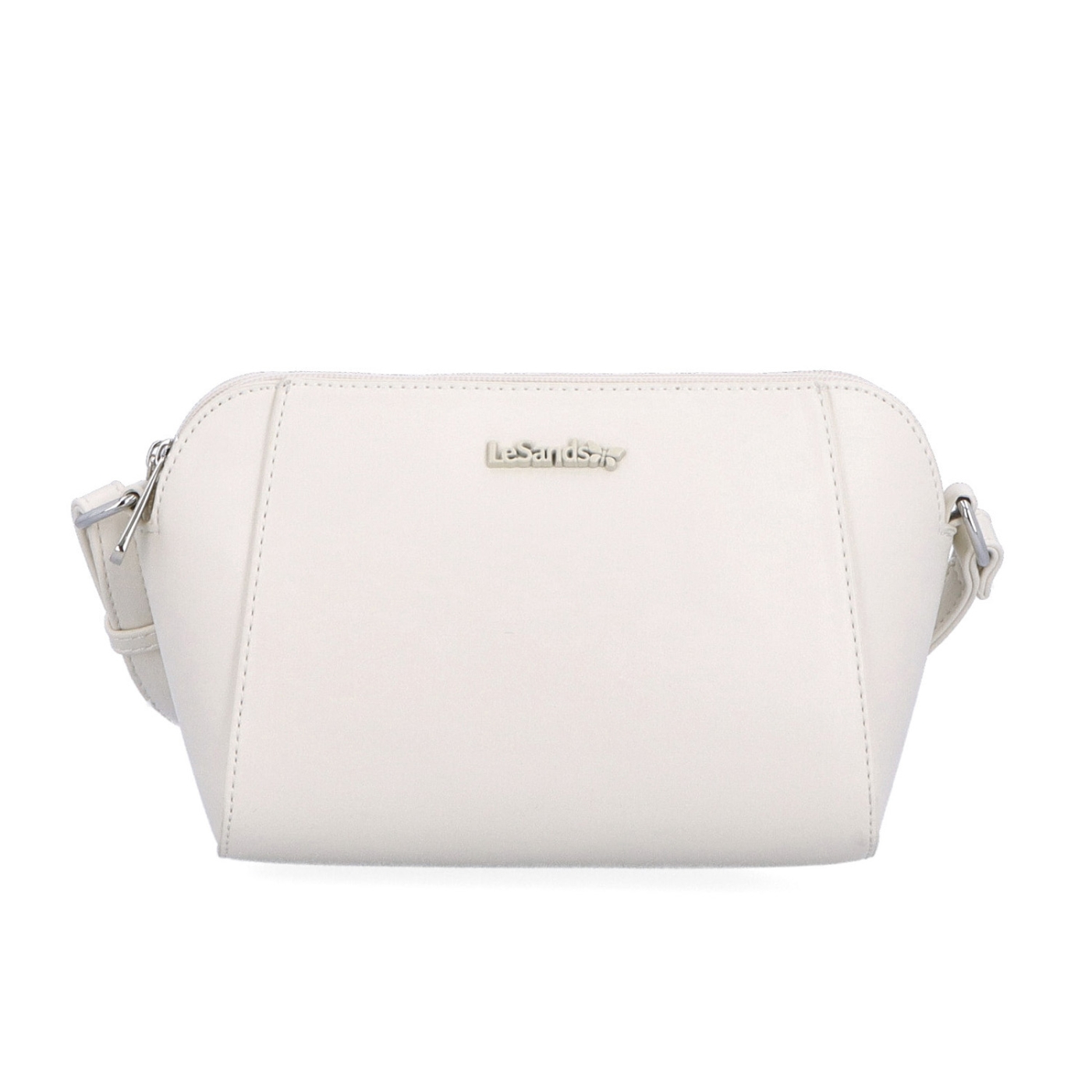 Menší crossbody kabelka se dvěma kapsami Le Sands materiál syntetická kůže zapínání na zip barva béžová velikost malá 7716 BE Zepředu