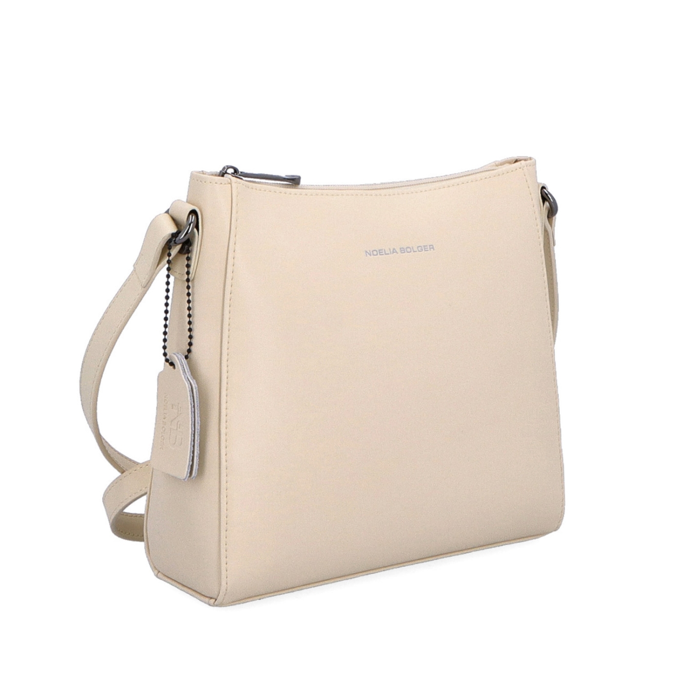 Kožená kabelka crossbody Noelia Bolger Noelia Bolger materiál kůže zapínání na zip barva béžová velikost malá NB 0097 BE