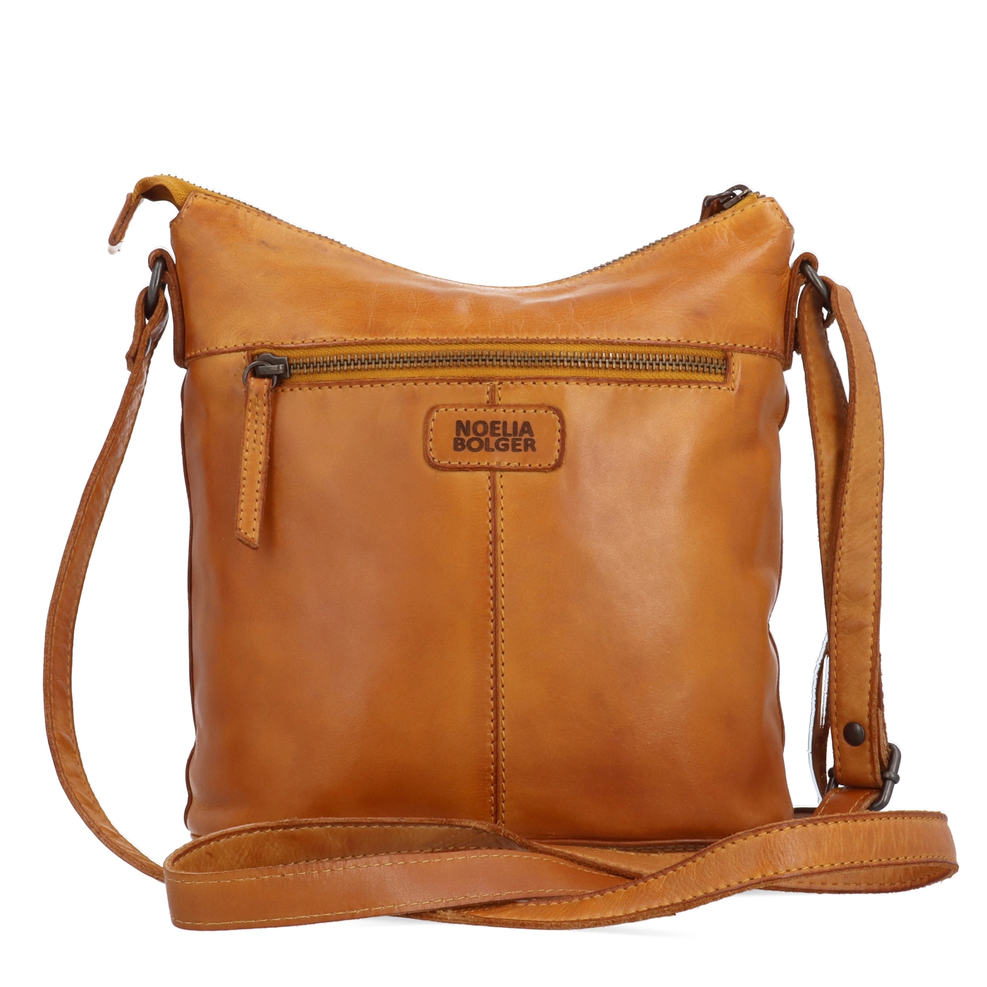 Crossbody kabelka v nadčasovém designu Noelia Bolger materiál kůže zapínání na zip barva žlutá velikost střední NB 2431 ZLU Zezadu